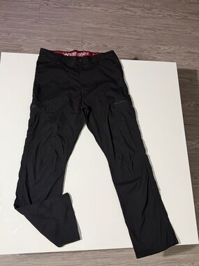 Wrangler Outdoor Series Cargo Pants Mens 34x30 Black Stretch Nylon Hiking Tech